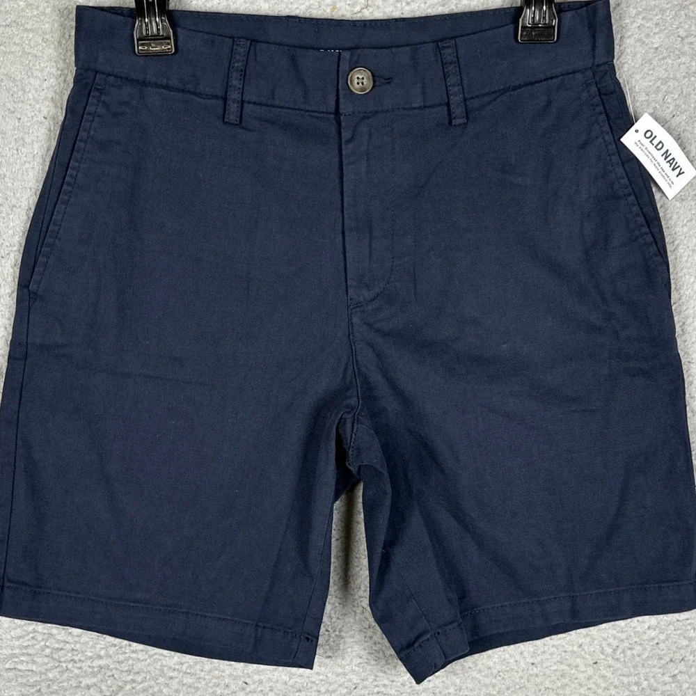 NEW Old Navy Shorts Mens 29 Dark Navy Slim Fit Built-In Flex Khaki Chino Stretch